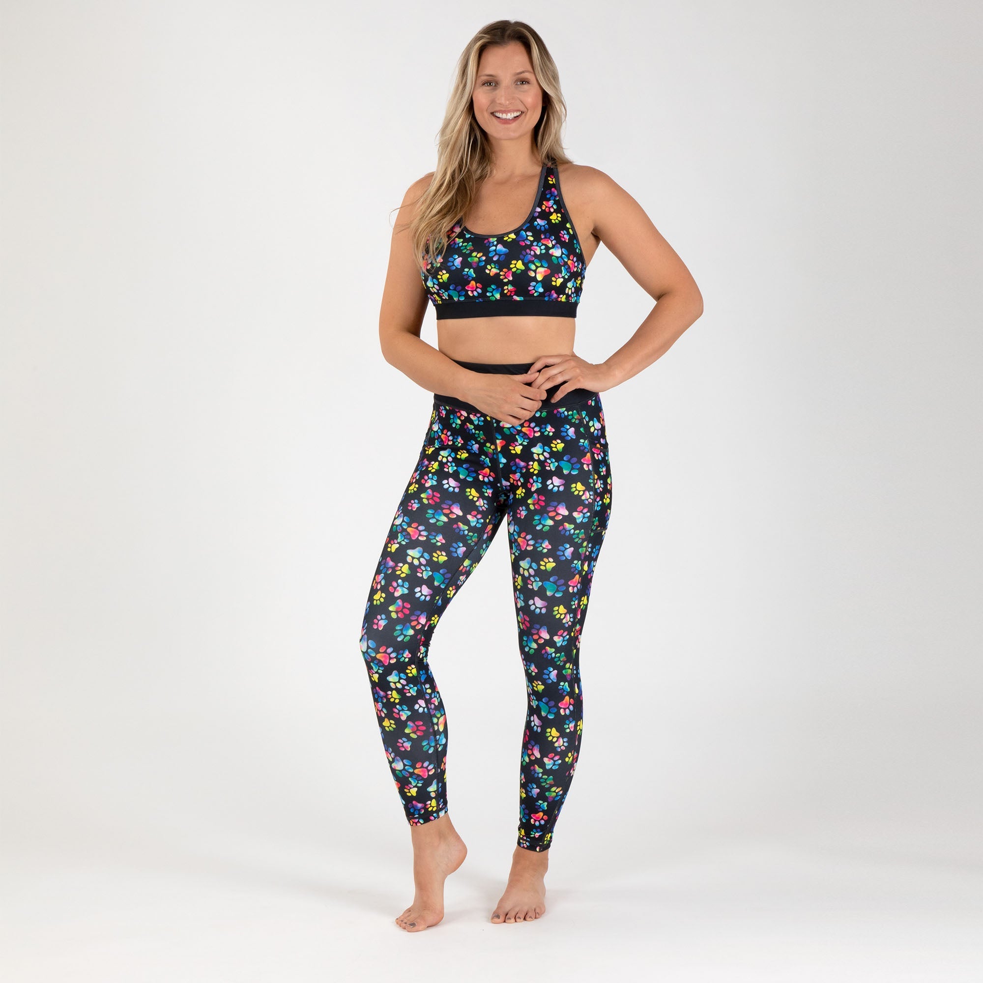 Conjunto deportivo con espalda cruzada y leggings para mujer - Moda Élite