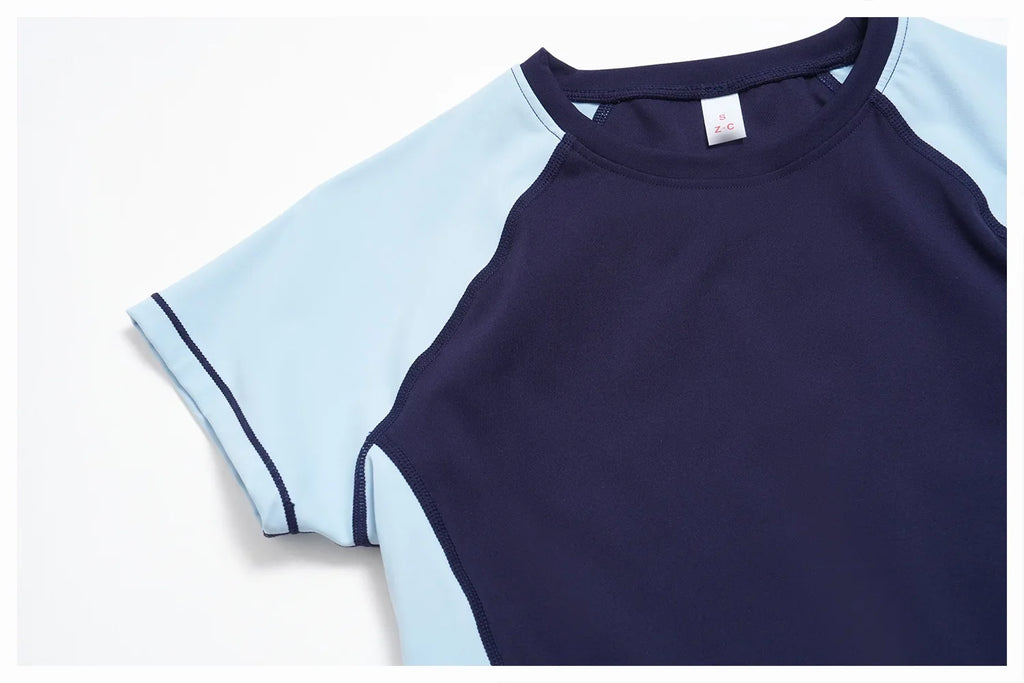 Color-Block Tee &amp; Capri Workout Set