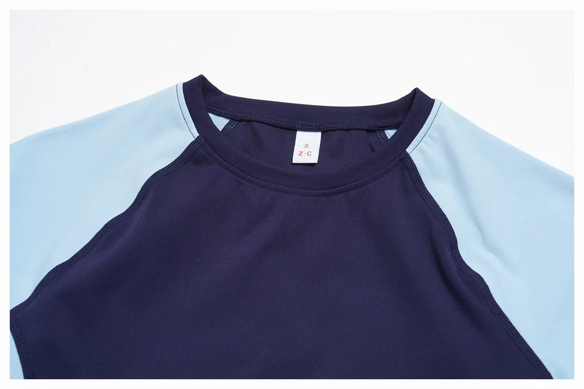 Color-Block Tee &amp; Capri Workout Set