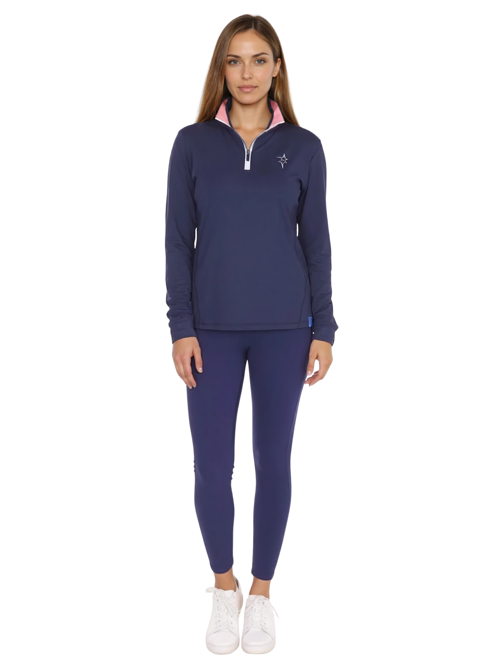 Camiseta deportiva Monterey con cierre 1/4 – Azul marino
